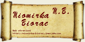 Miomirka Biorac vizit kartica